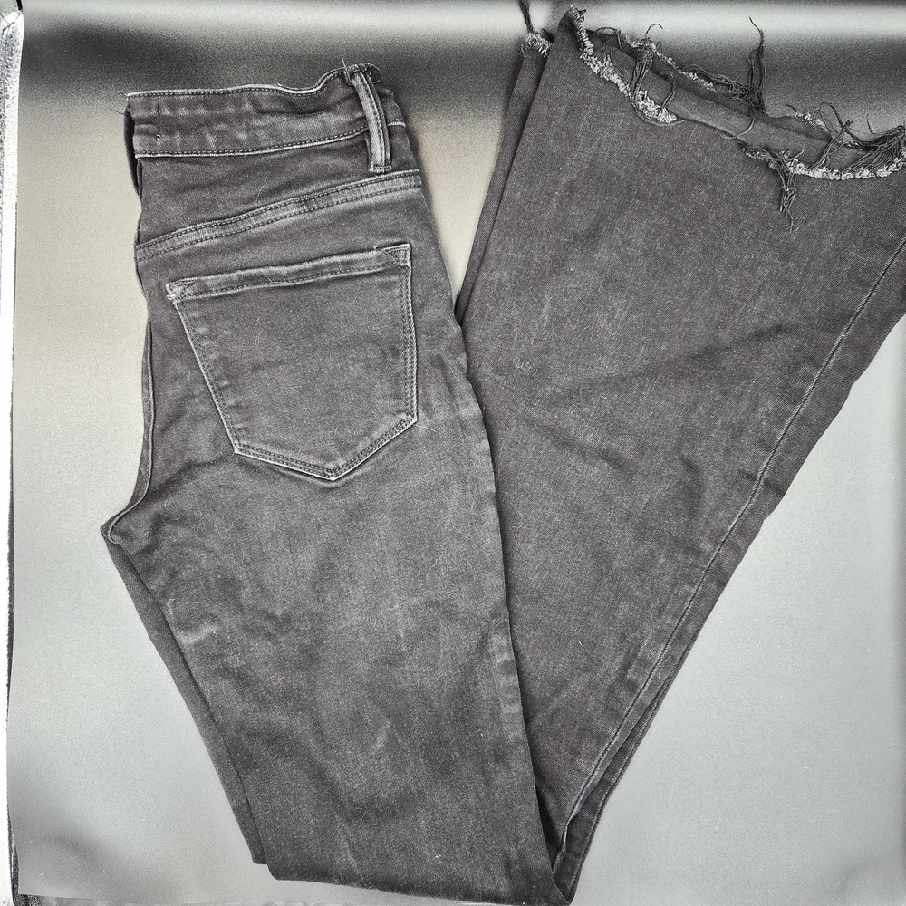 Charcoal Distressed Women's Flare Jeans